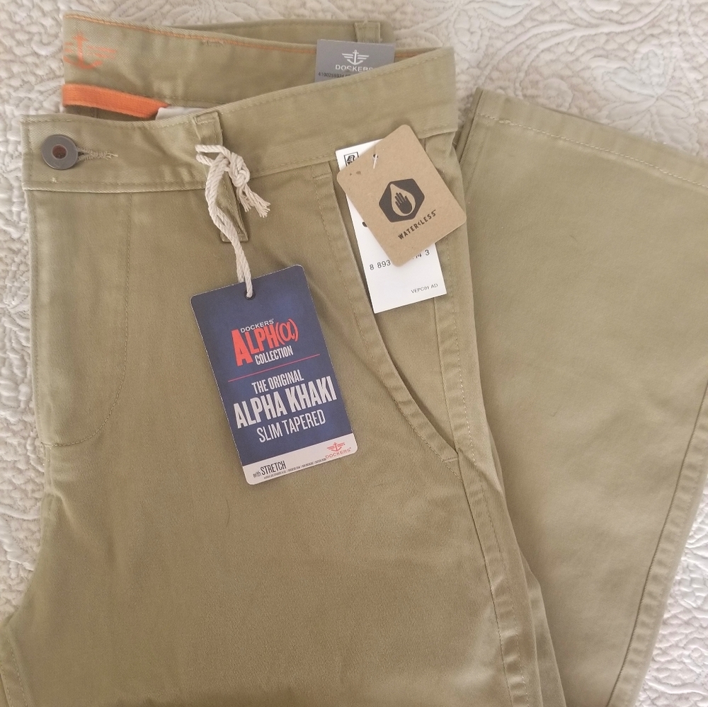 Dockers Alpha Khaki slim tapered pants with stretch